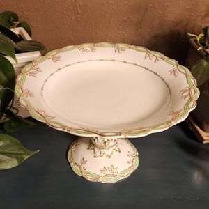 1843 Antique Pedestal Compote Dish Footed Plate GUC